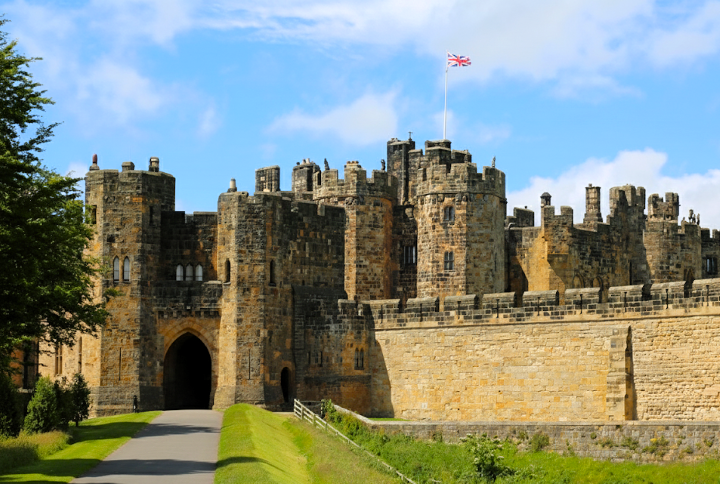 Le château d’Alnwick, utilisé pour les scènes extérieures de Poudlard dans les films Harry Potter